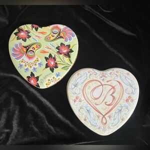 Brighton heart shaped canisters. Two